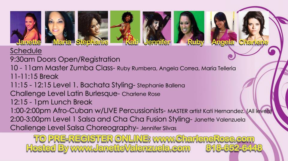 Learn LATIN BURLESQUE with Charlene Rose at the Ladies Day of Latin Dancing!