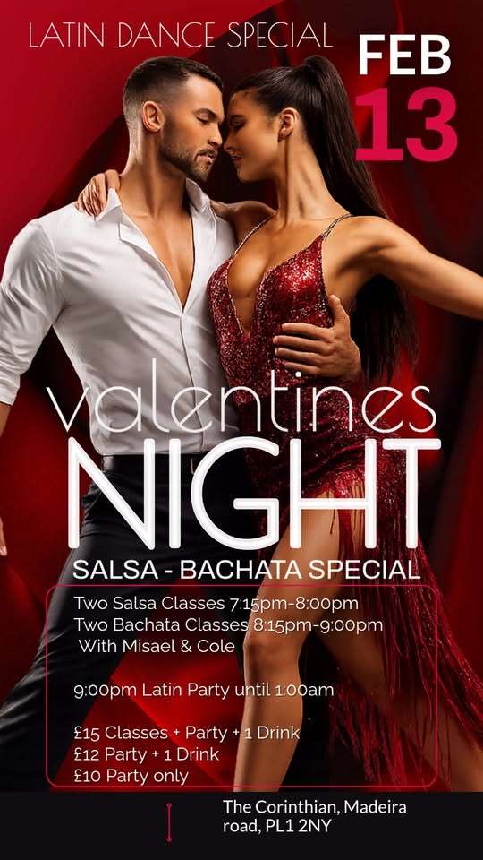 White and Red Valentine's Latin Party, Friday 13th February!