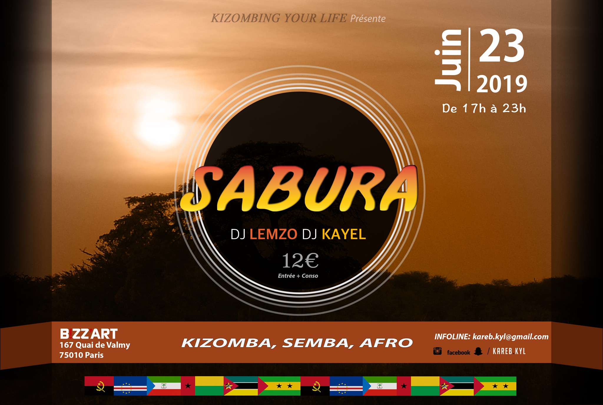 Sabura Dim. 22nd, Sept DJ Lemzo Bizz'art Paris