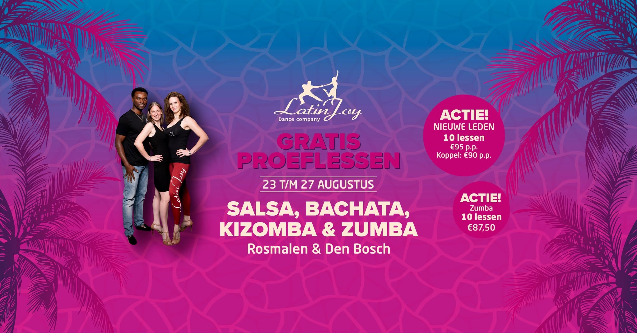 Gratis proeflessen salsa, bachata, kizomba & zumba.
