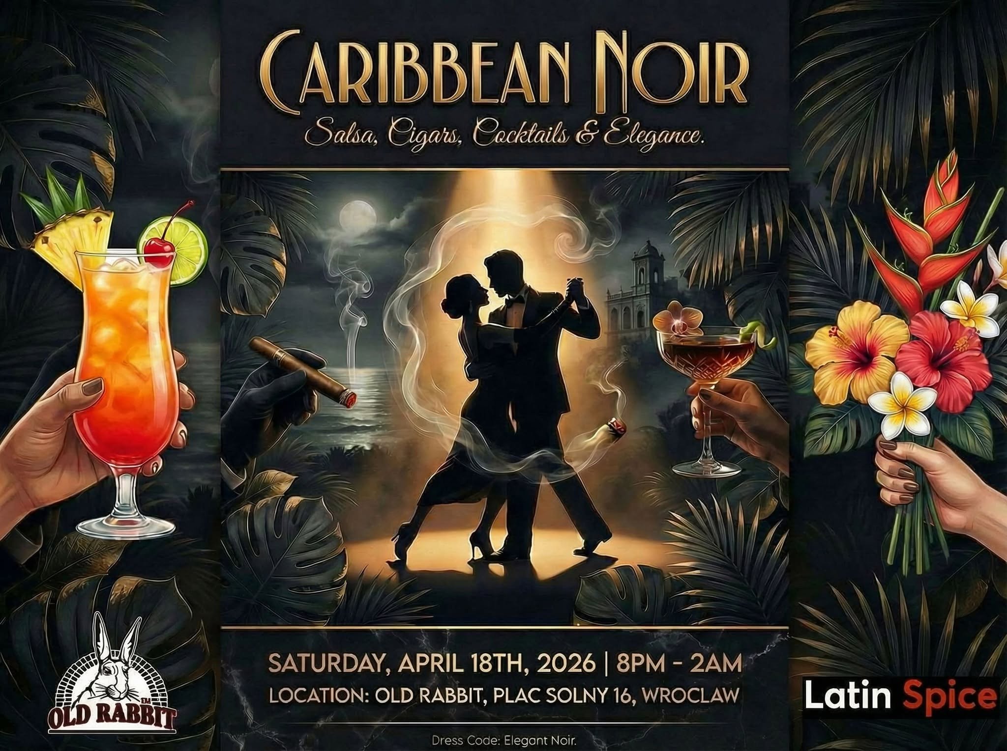 Caribbean Noir 🏝️🌙 Salsa Room Bar Area Cigar Lounge