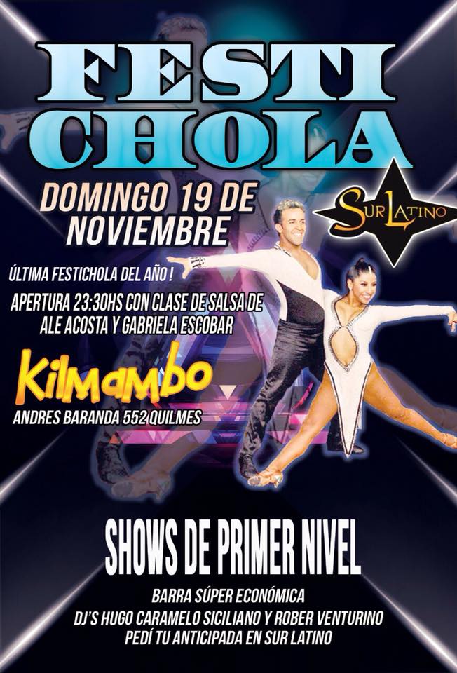 Última Festichola DEL AÑO! Salsa y Bachata! 19 de Noviembre!