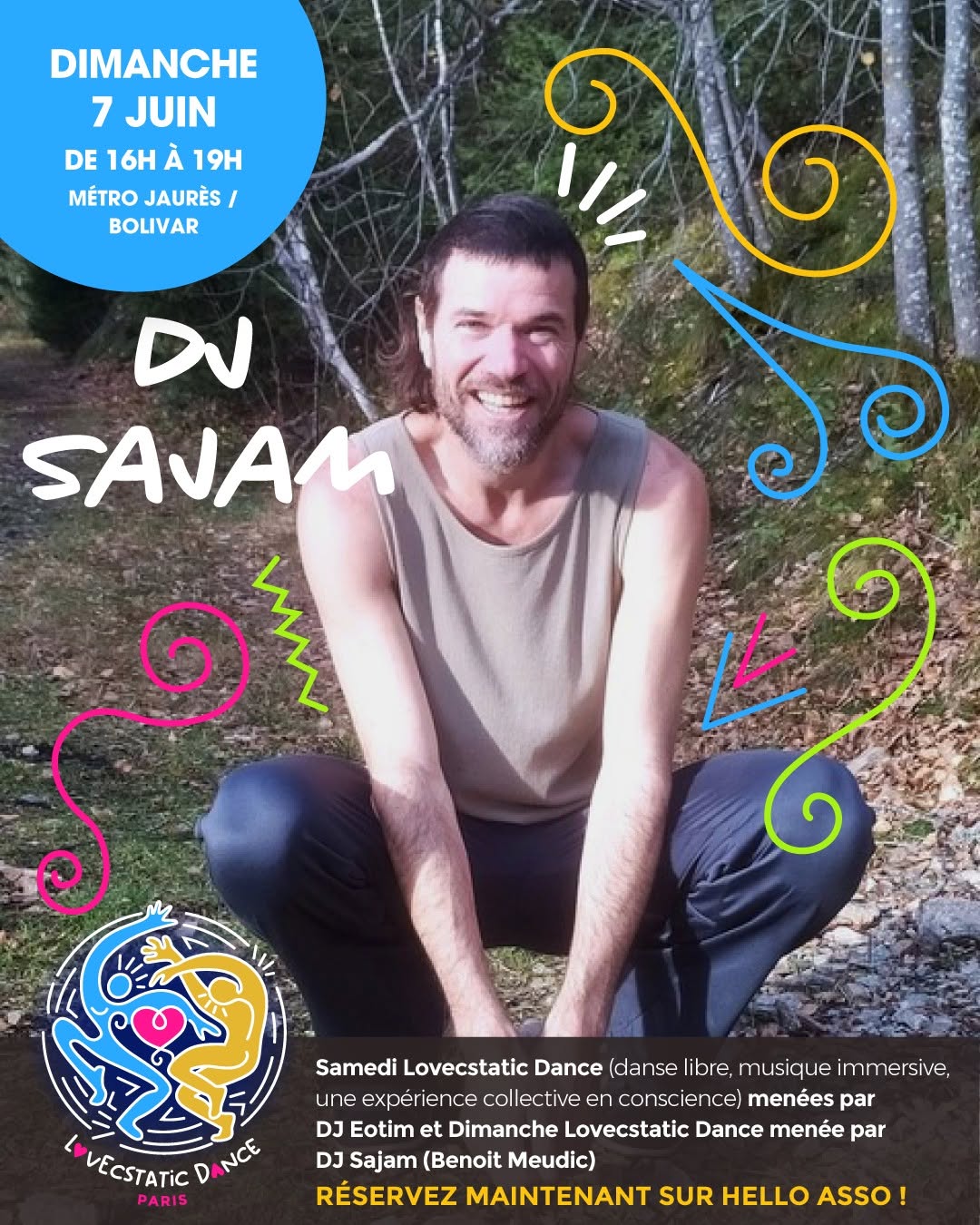 Ecstatic Dance Paris Dimanche 7 Juin DJ Sajam (Benoît Meudic)