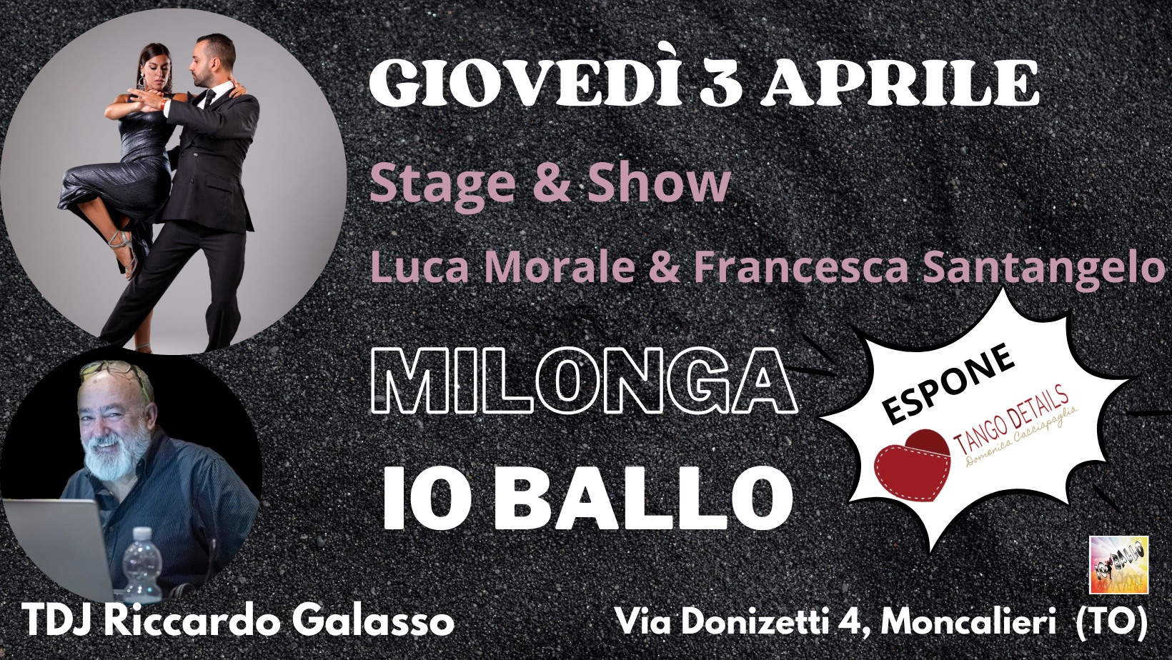 Special Milonga con show a "Io ballo" - Giovedรฌ 3 aprile