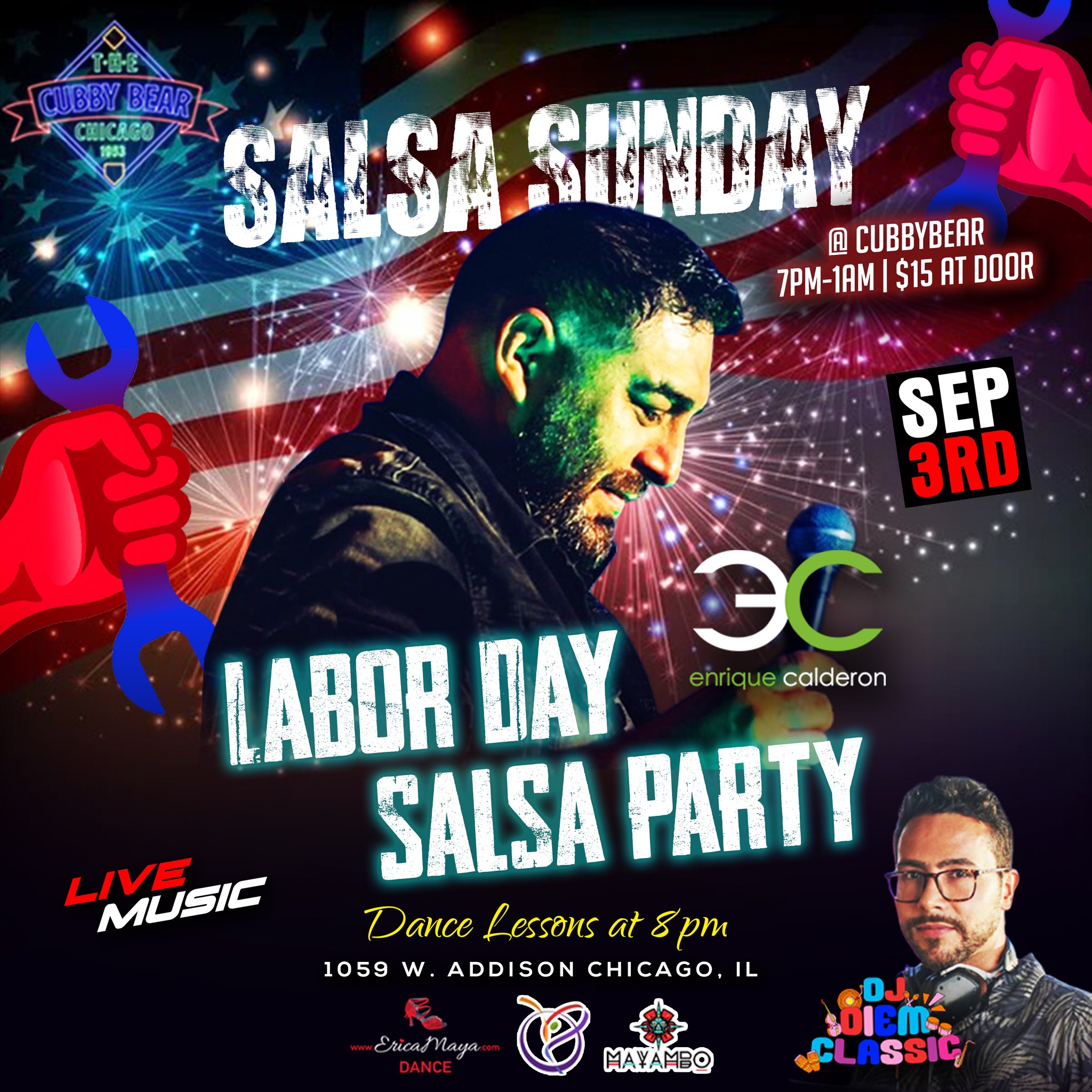 Labor Day Salsa Party- Salsa Sundays at Cubbybear