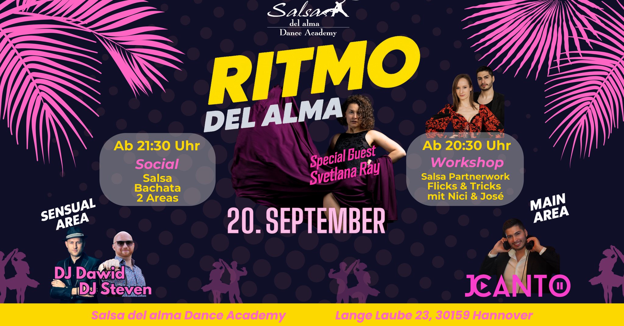 Ritmo del alma 20. September mit Svetlana Ray Salsa Bachata Kizomba Zouk Hannover