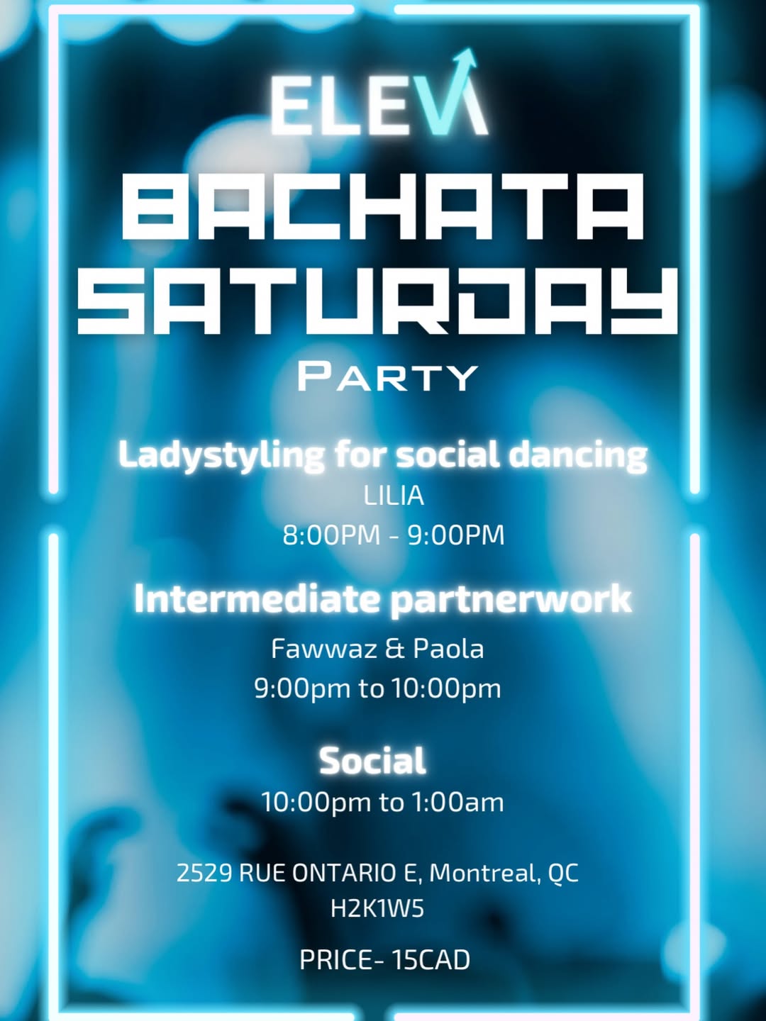 ELEVA Bachata Party (2x Workshops: Ladies Styling + Intermediate Partnerwork)