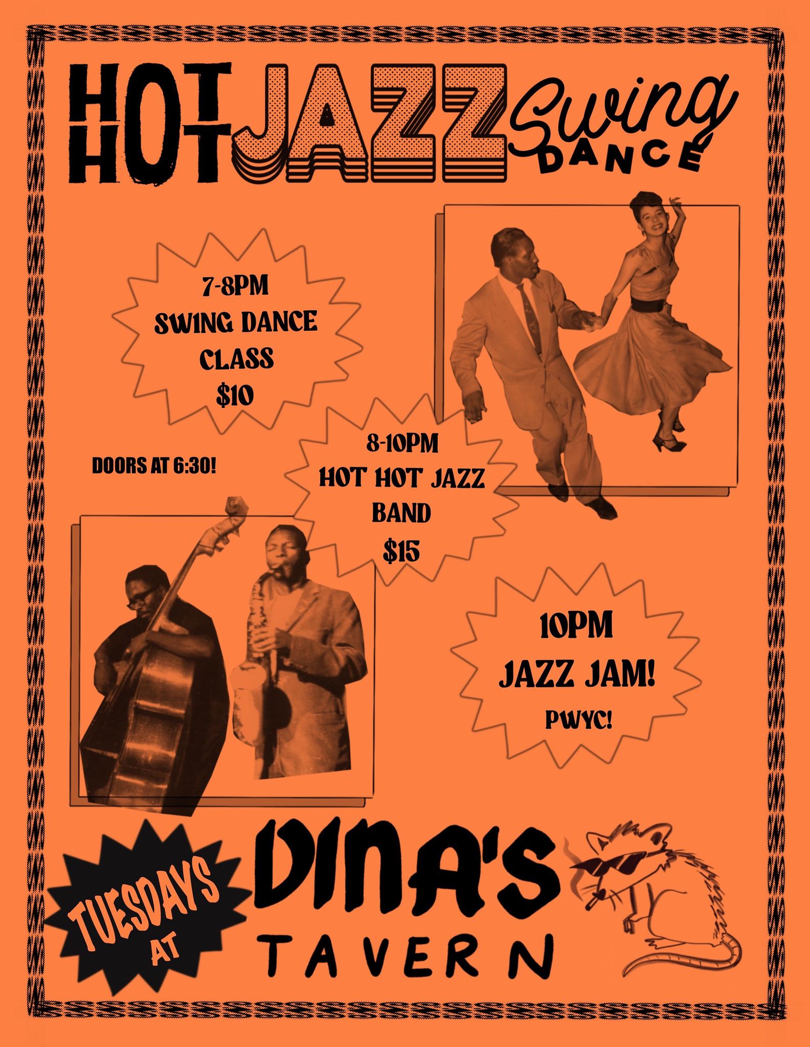 Swing dance Tuesday @ Dina’s Tavern