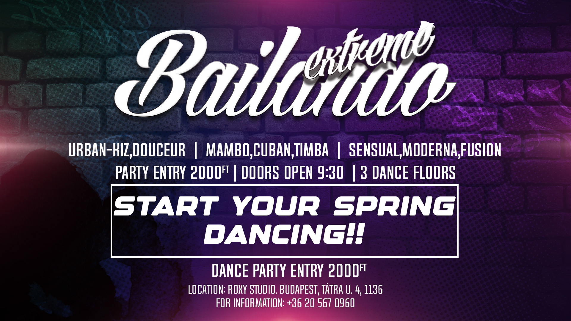 Bailando tánc buli: Urban-kizz Salsa Bachata (DJ Mate DJ Zsofi DJ Shorty)