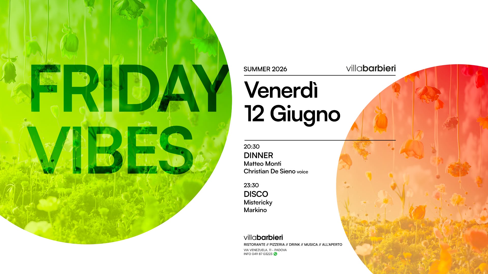 VENERDÌ 12 GIUGNO Friday Vibes