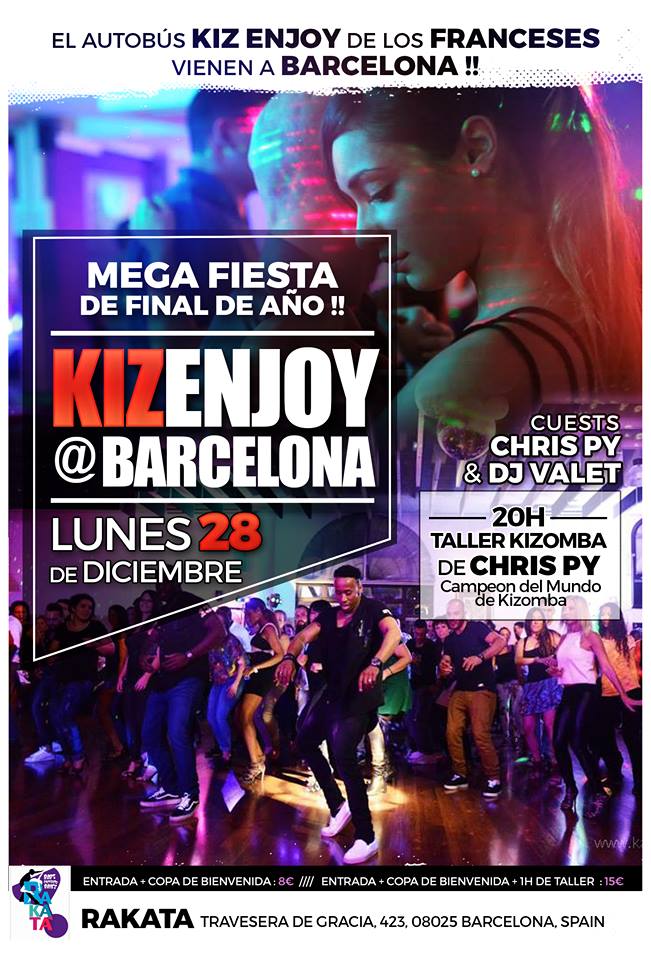 KIZ ENJOY -------BARCELONA ----- Taller de Chris Py + Fiesta con Dj Valet