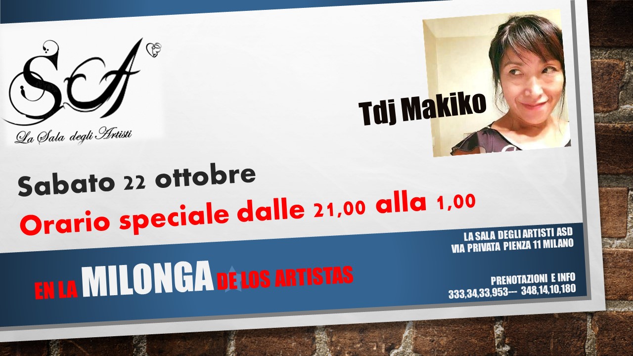 sabato milonguero "la Milonga degli Artisti" tdj Makiko Mori