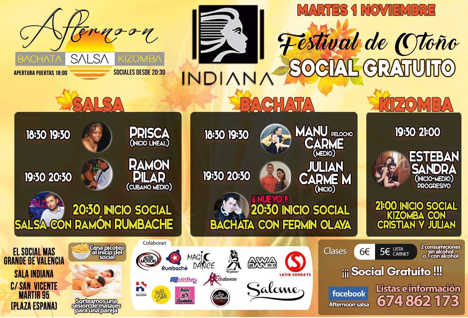 Martes Afternoon Salsa con Social Gratuito!
