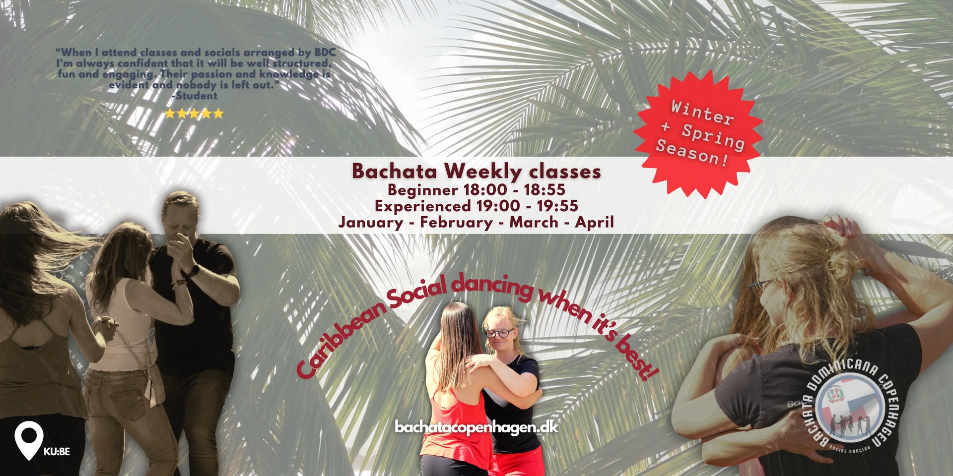 Weekly Bachata Classes in Copenhagen (Experienced) - Winter and Spring season