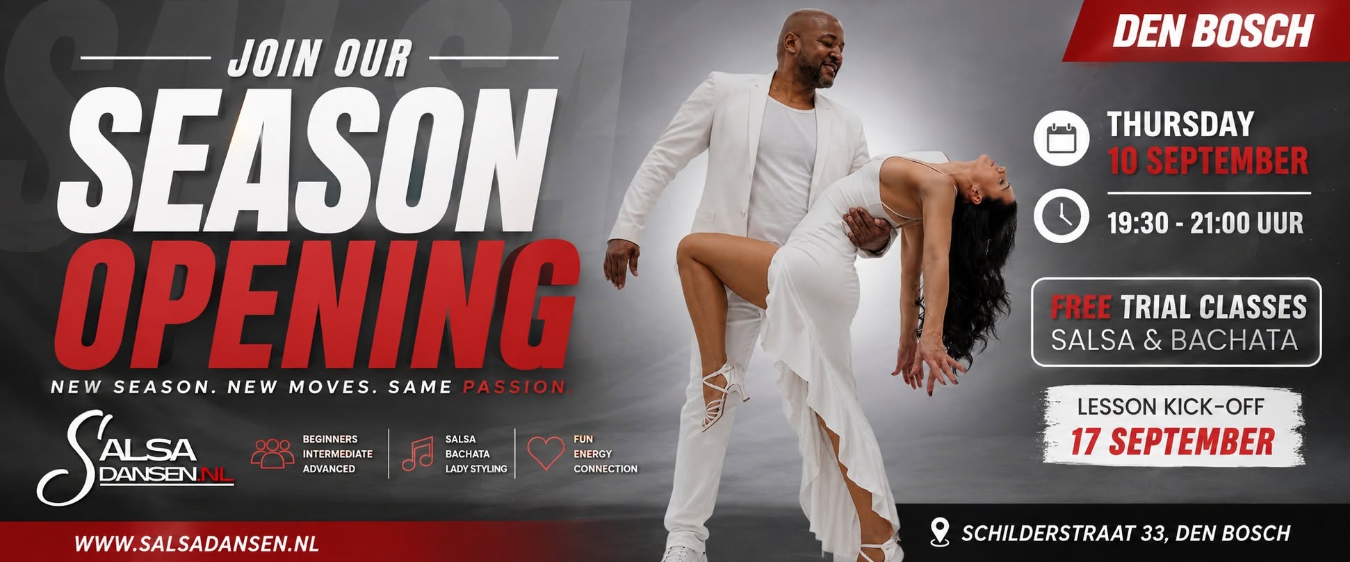 Gratis Salsa & Bachata Proefles in Den Bosch! Free Salsa & Bachata Trial Classes in Den Bosch