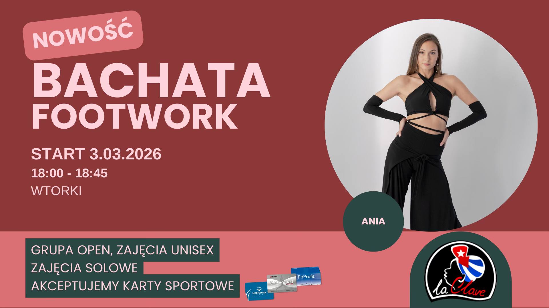 BACHATA FOOTWORK z Anią NOWOŚĆ 🔥 WTORKI 18:00 START 3.03