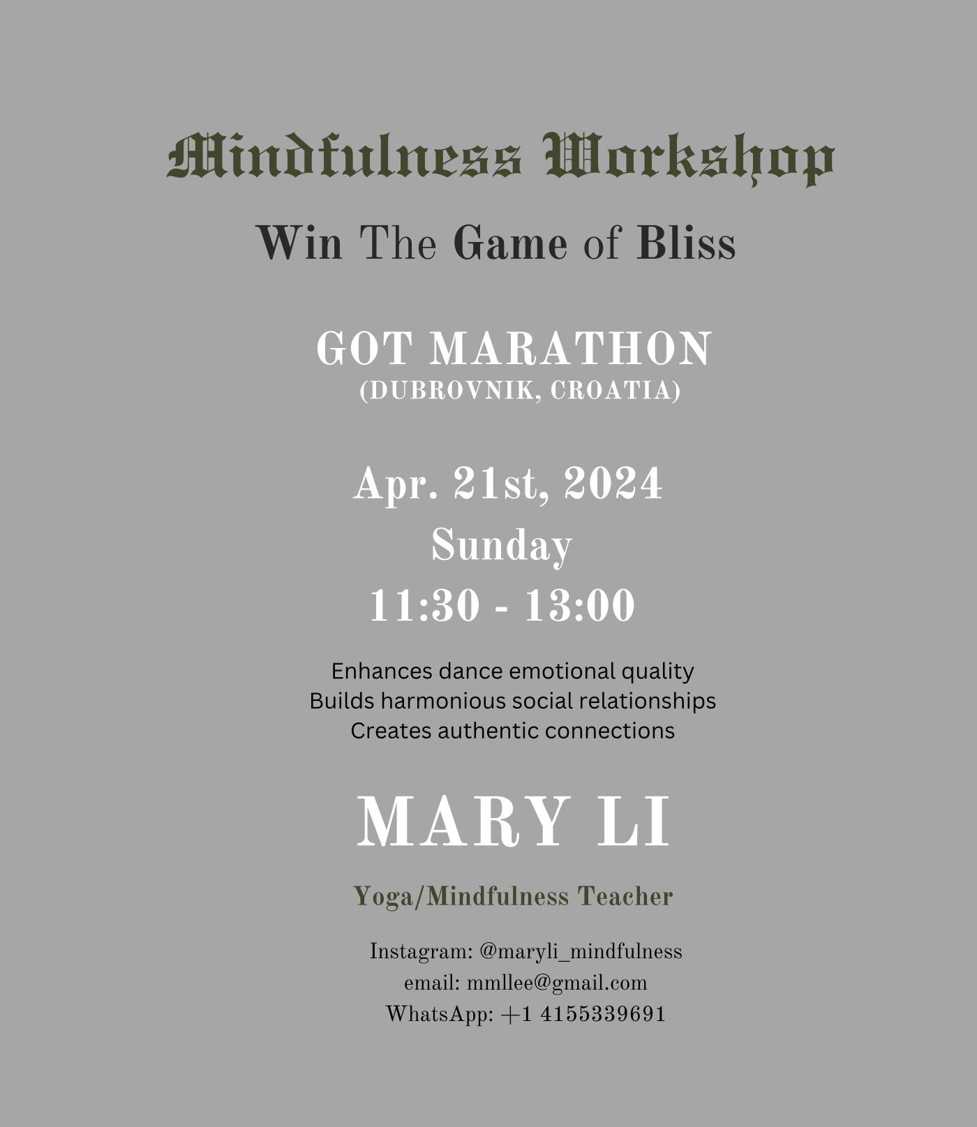 Tango Mindfulness Workshop