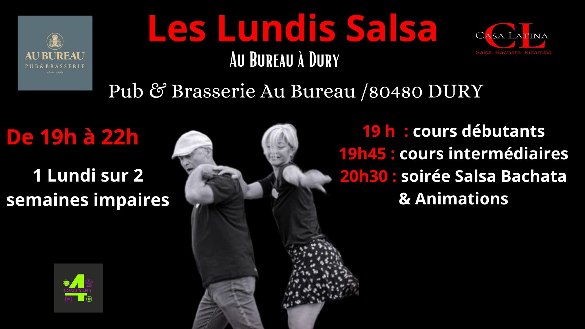 Les lundis Salsa Au Bureau Amiens à Dury