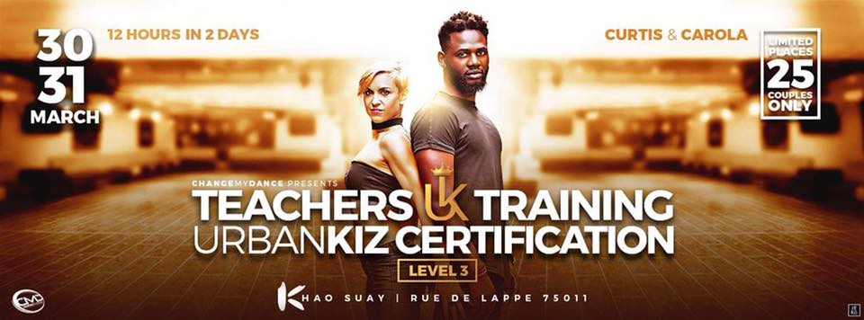 Urbankiz Certification of Teachers by Curtis & Carola Level 3