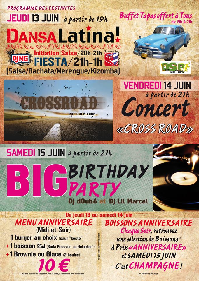 Jeudi 13 Juin Dansa Latina spéciale anniversaire du Wallabies avec DJ NG, Beauvais Danses Latines.