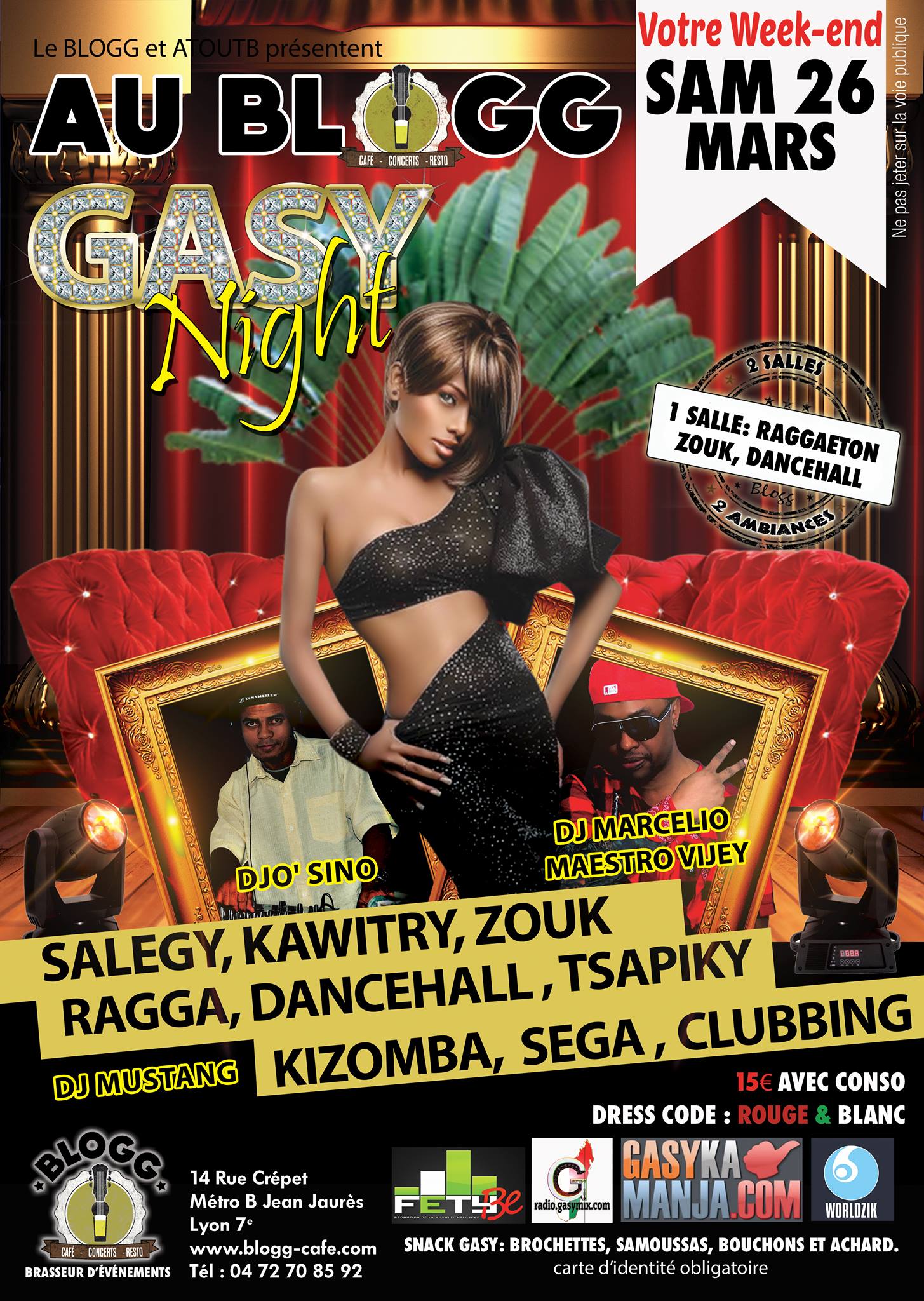 Sam. 26 Mars - Gasy Night - 2 Salles 2 Ambiances