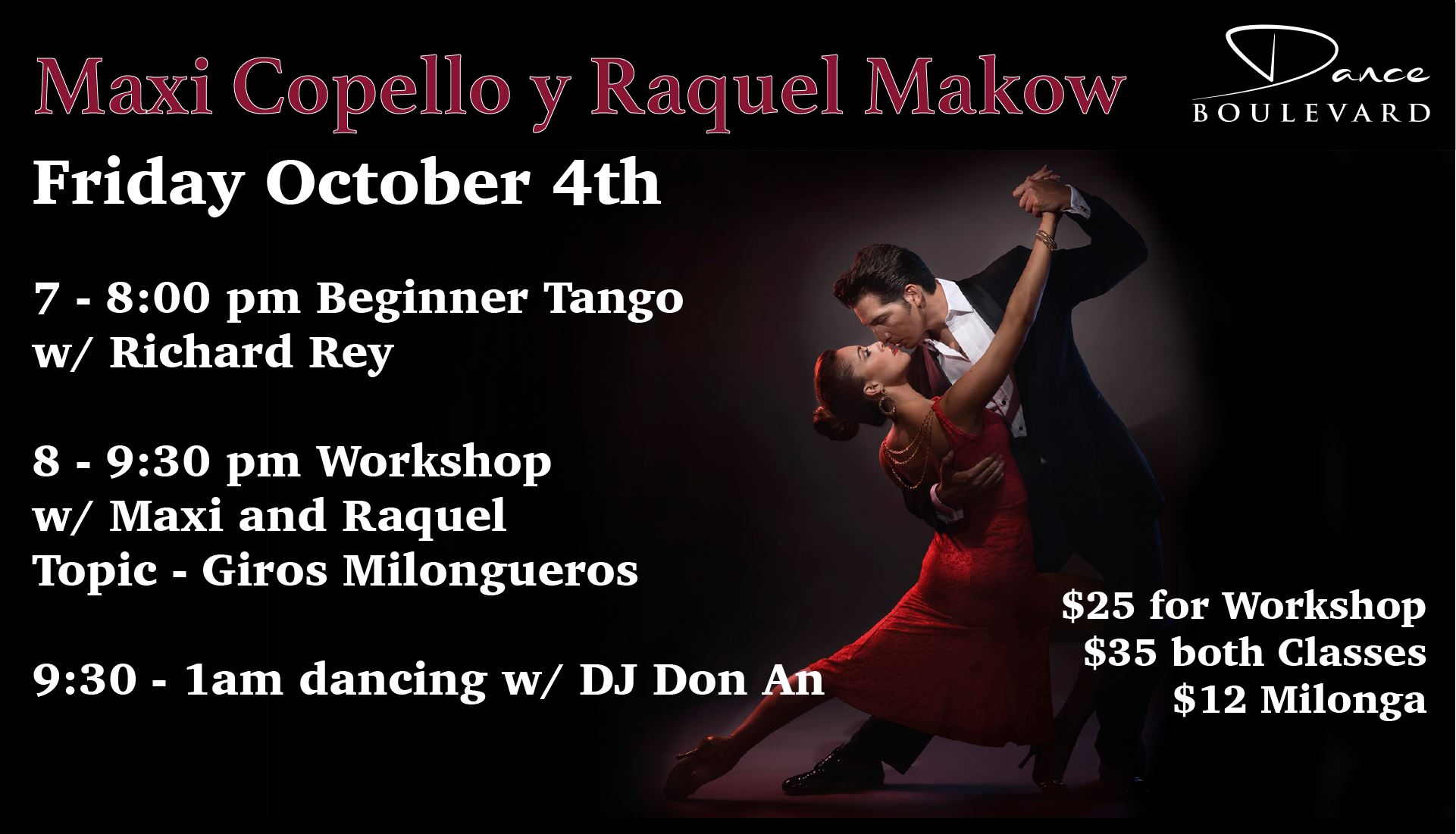 Argentine Tango Workshop and Milonga