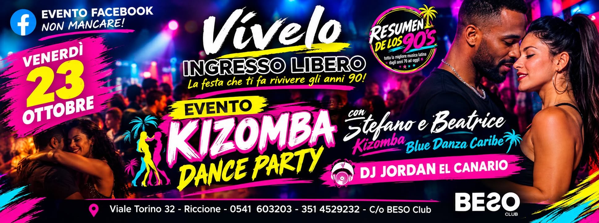 Venerdì 23 Ottobre_Salsa_Bachata_Kizomba Dance Party_Beso Riccione