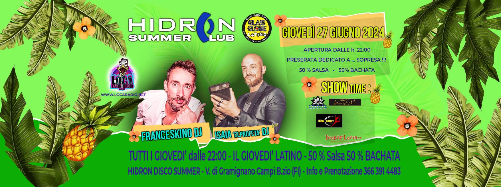 HIDRON LATINO Il Giovedรฌ 2024 - 27 Giugno '24