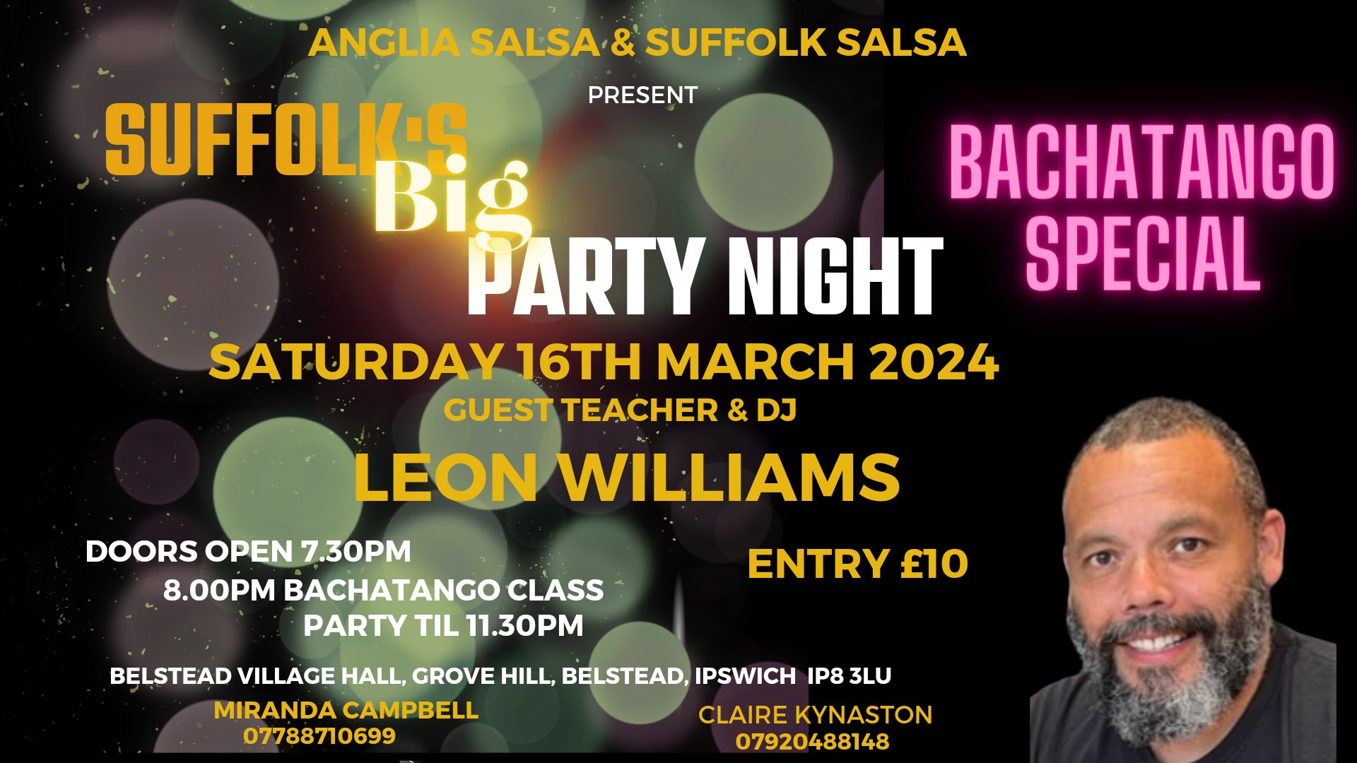 Suffolk's BIG Party Night with Special Guest Leon Williams!!!
