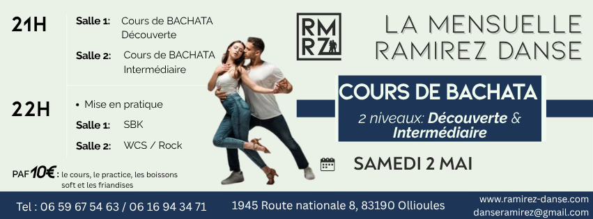 La Mensuelle Ramirez Danse Avec cours de BACHATA