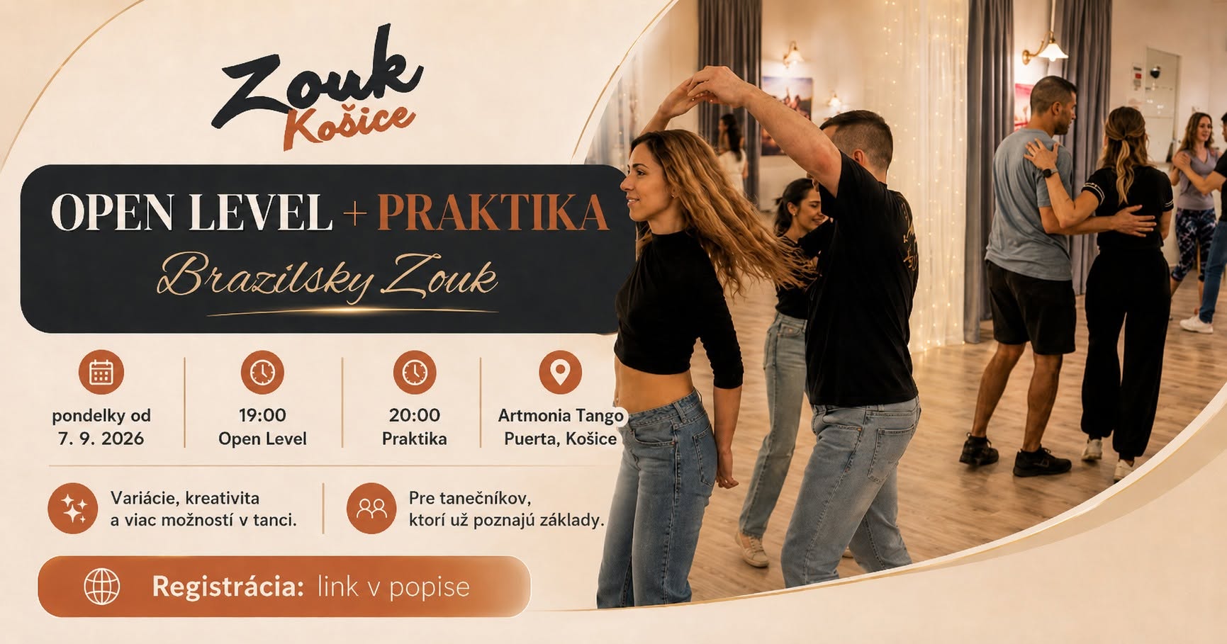 Brazílsky Zouk - Open Level a Praktika