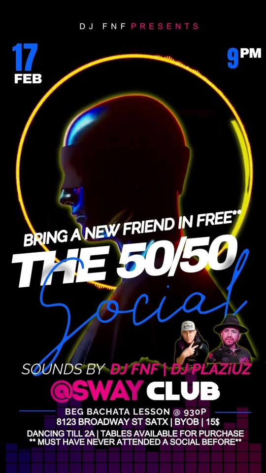 The 50 50 Social @ Sway Dance Club Ft DJ Plazius!!!