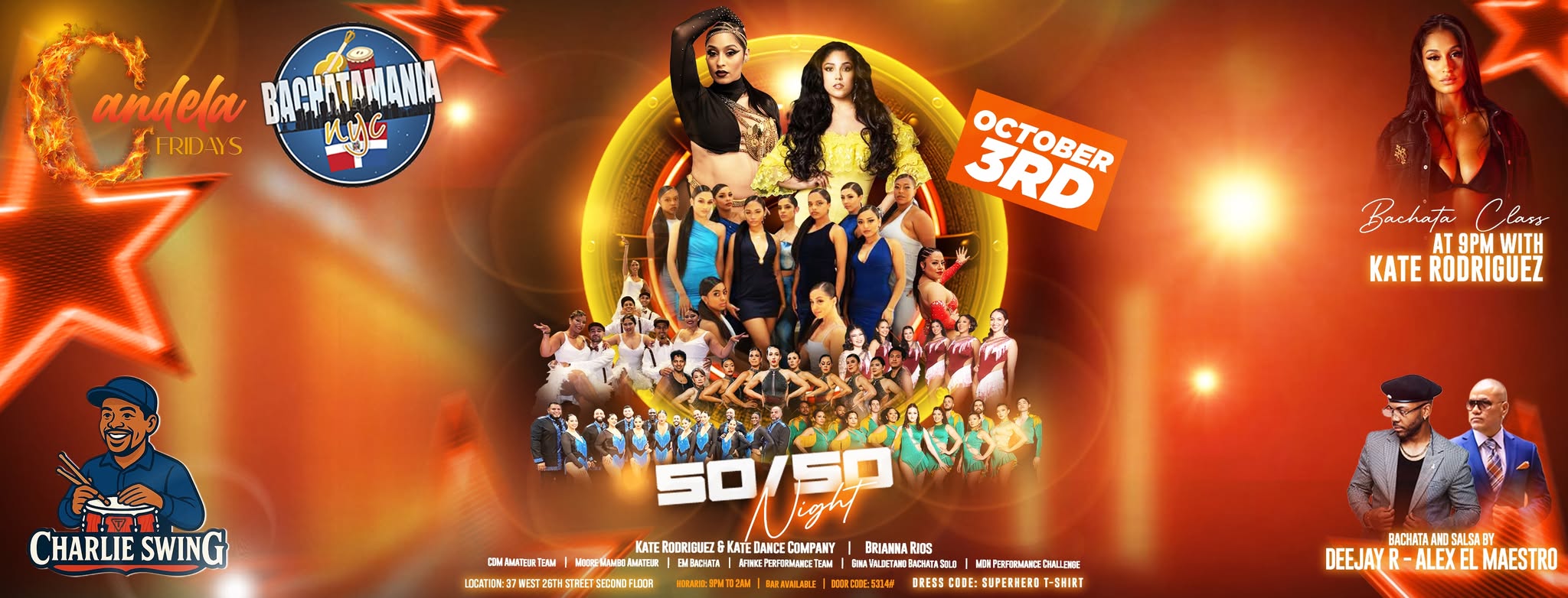 CANDELA & BACHATAMANIA 50 50 NIGHT OCTOBER 3RD