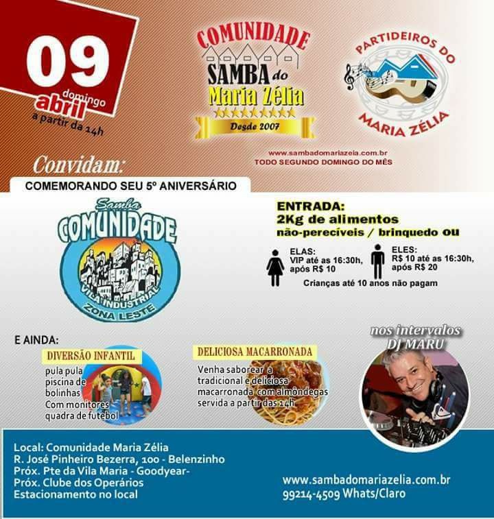 Samba Comunidade Vila Industrial No Maria Zélia