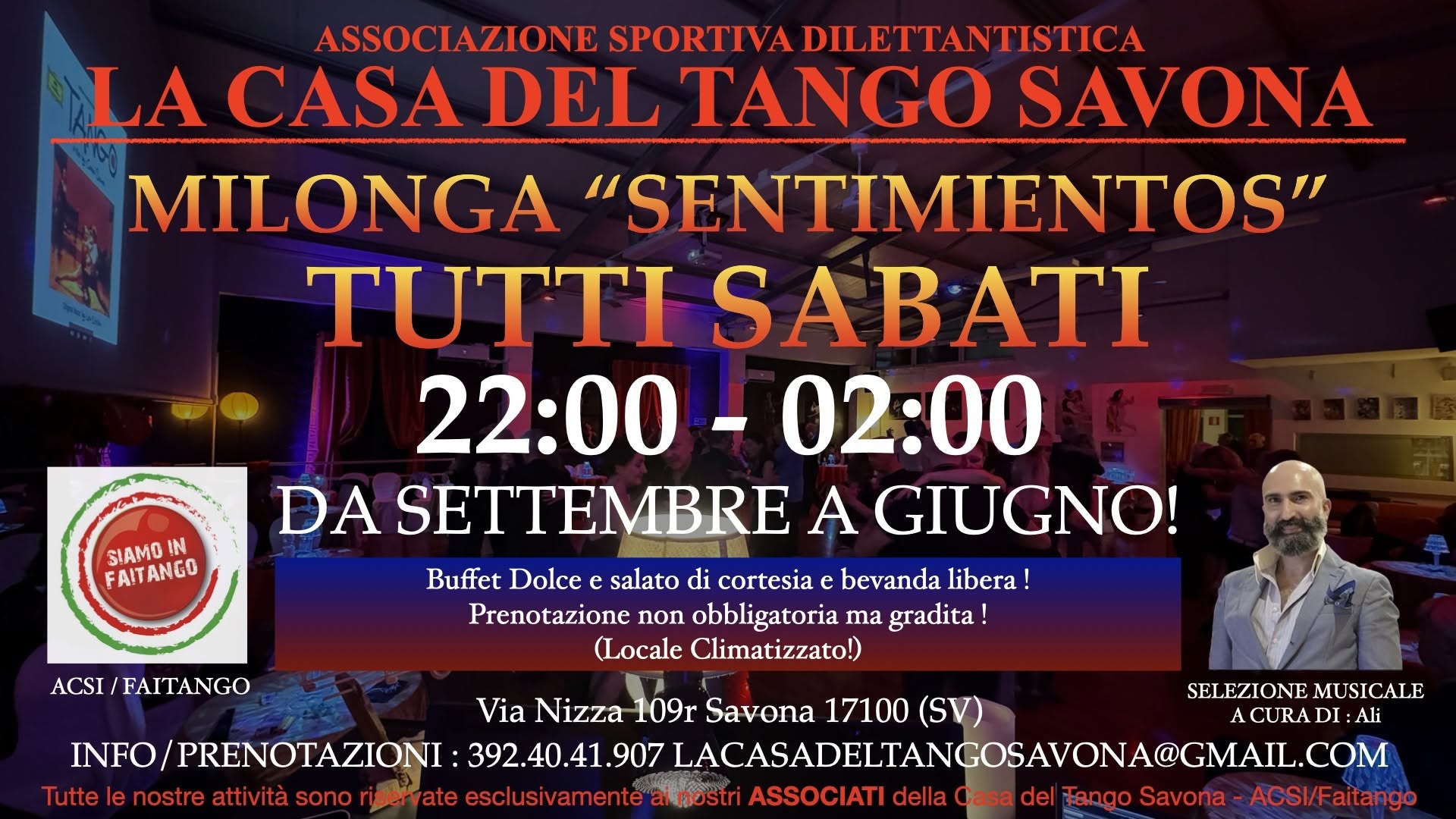 Milonga "Sentimientos" alla Casa del Tango Savona ASD-TDJ Ali!