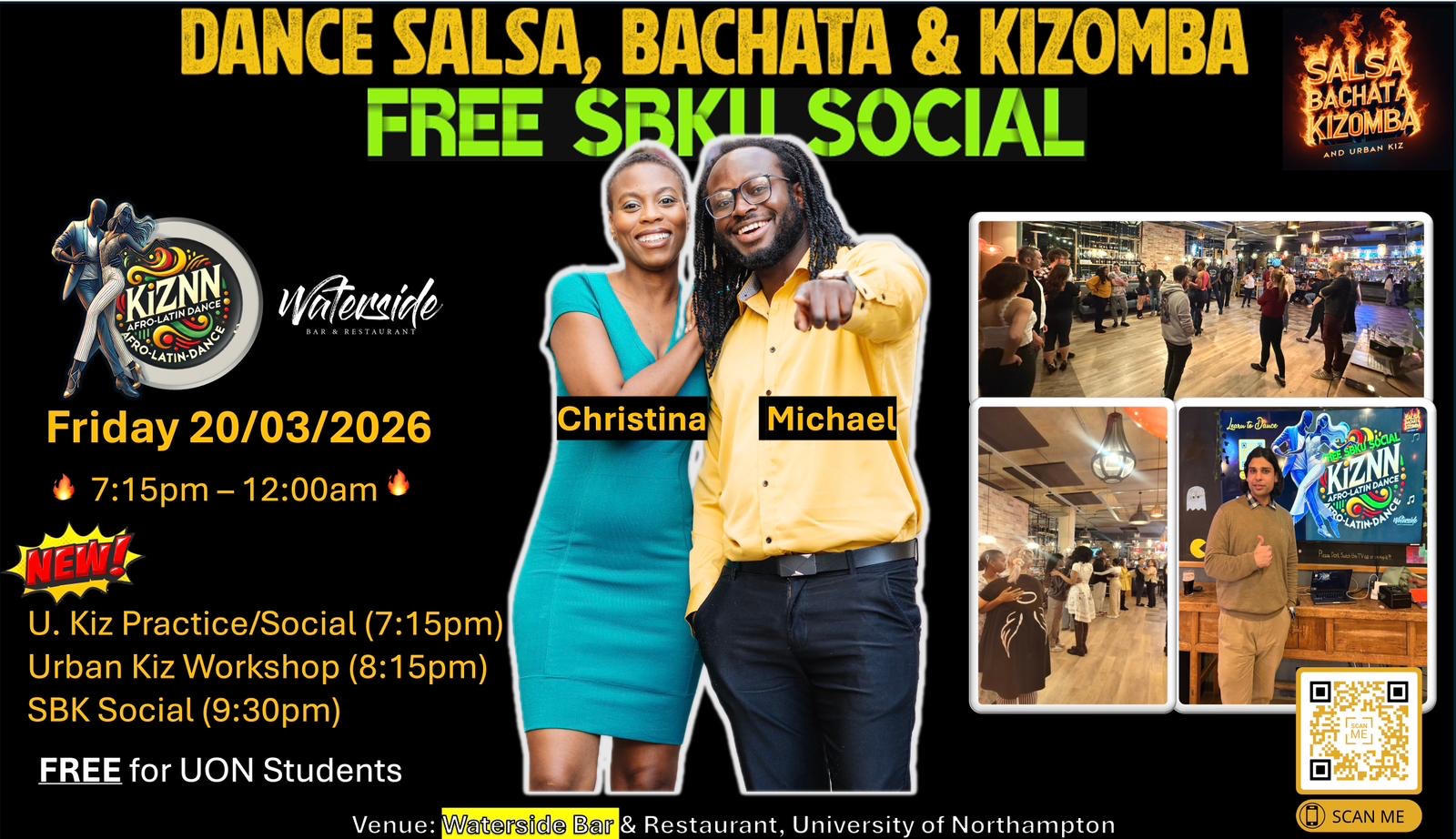 Afrolatin Dance Classes + FREE SBKU Social Northampton (Salsa, Bachata, Kizomba, Urban Kiz)