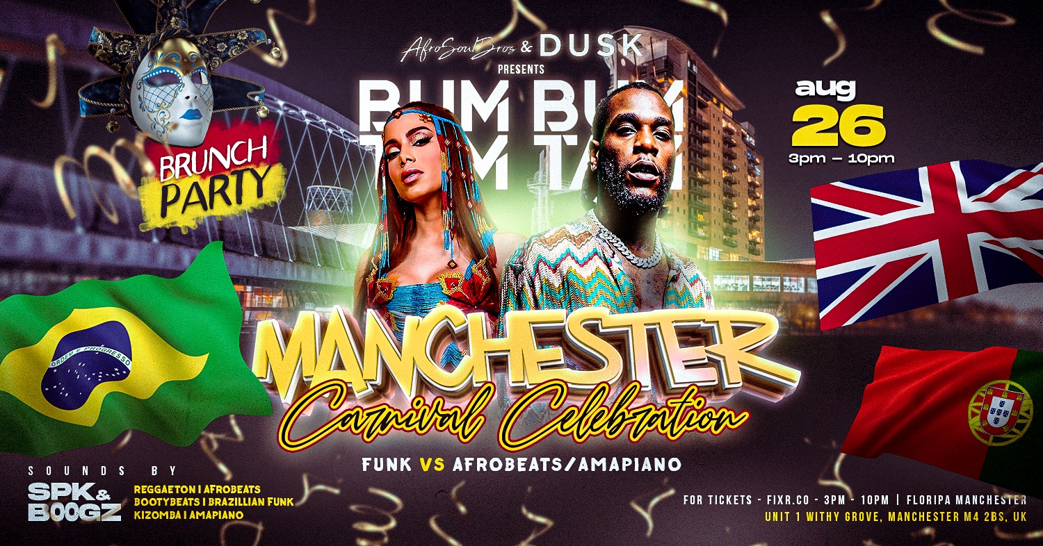 BumBumTamTam Bank Holiday Carnival Brunch Party Saturday 26 August