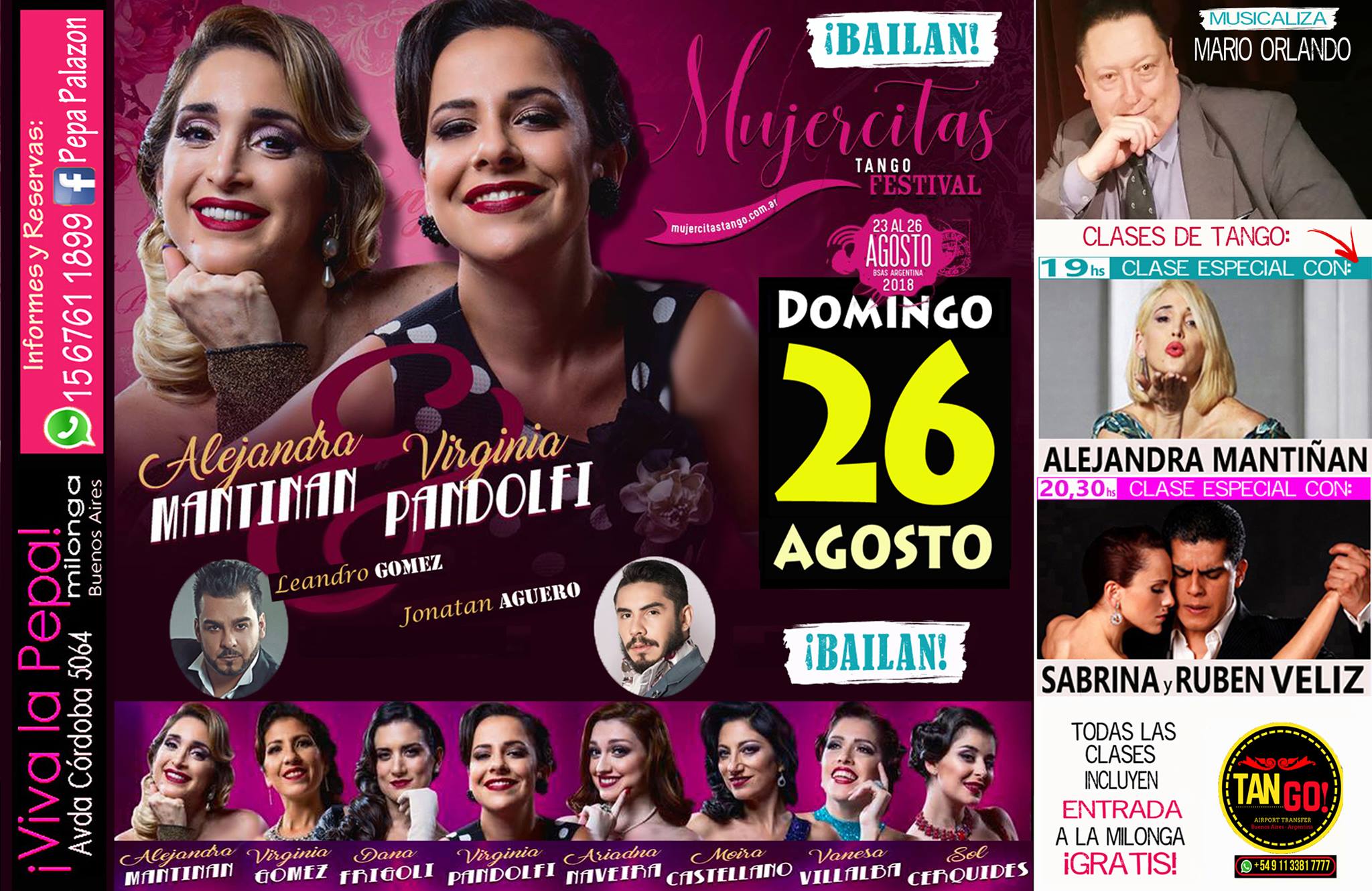 Este Domingo 26 8 Especial Mujercitas en VIVA La PEPA Milonga!