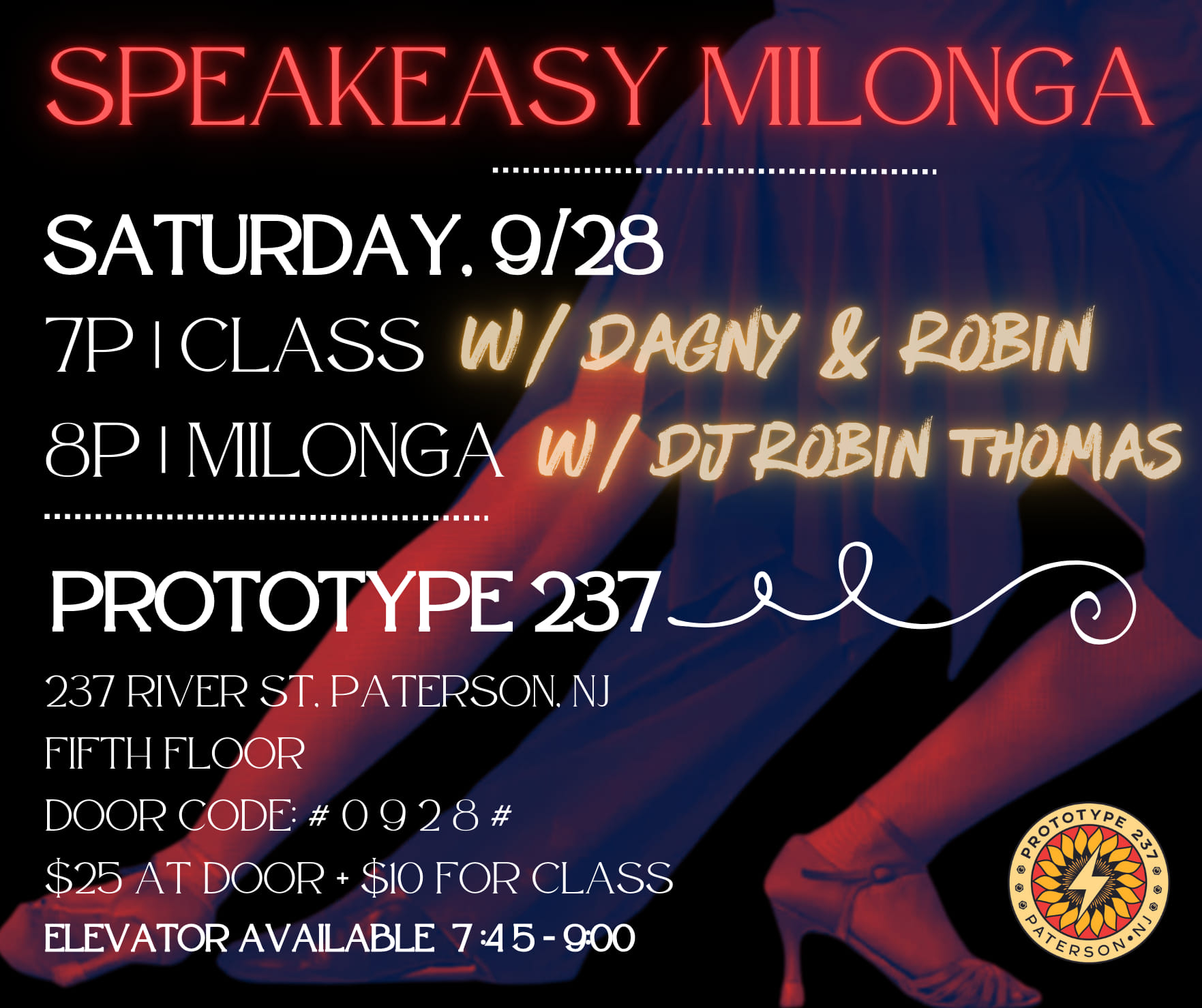 Speakeasy Milonga 25 w DJ Robin Thomas