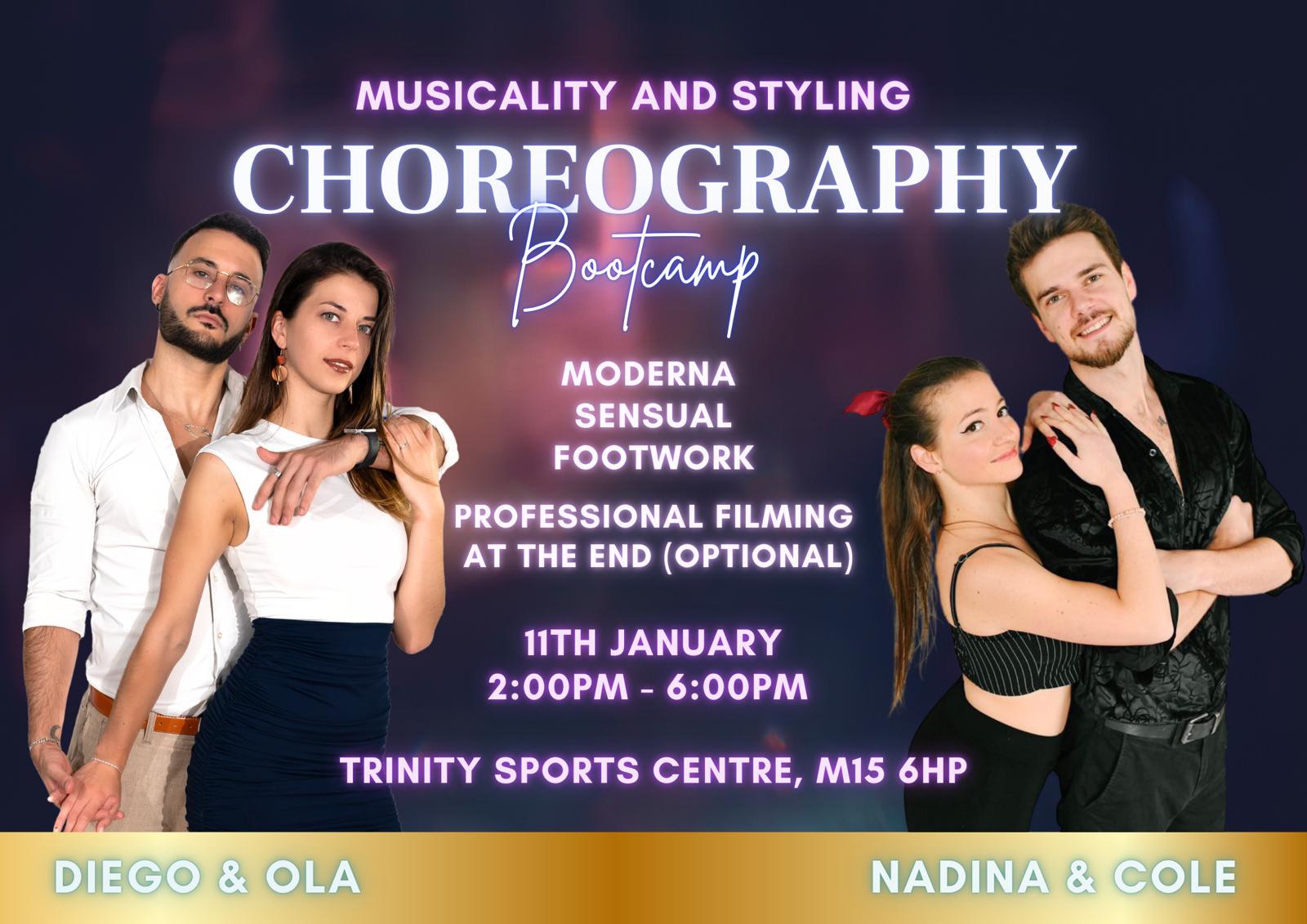 Musicality & Styling Choreography Bootcamp INTERNATIONAL INSTRUCTORS COLE & NADINA + DIEGO & OLA