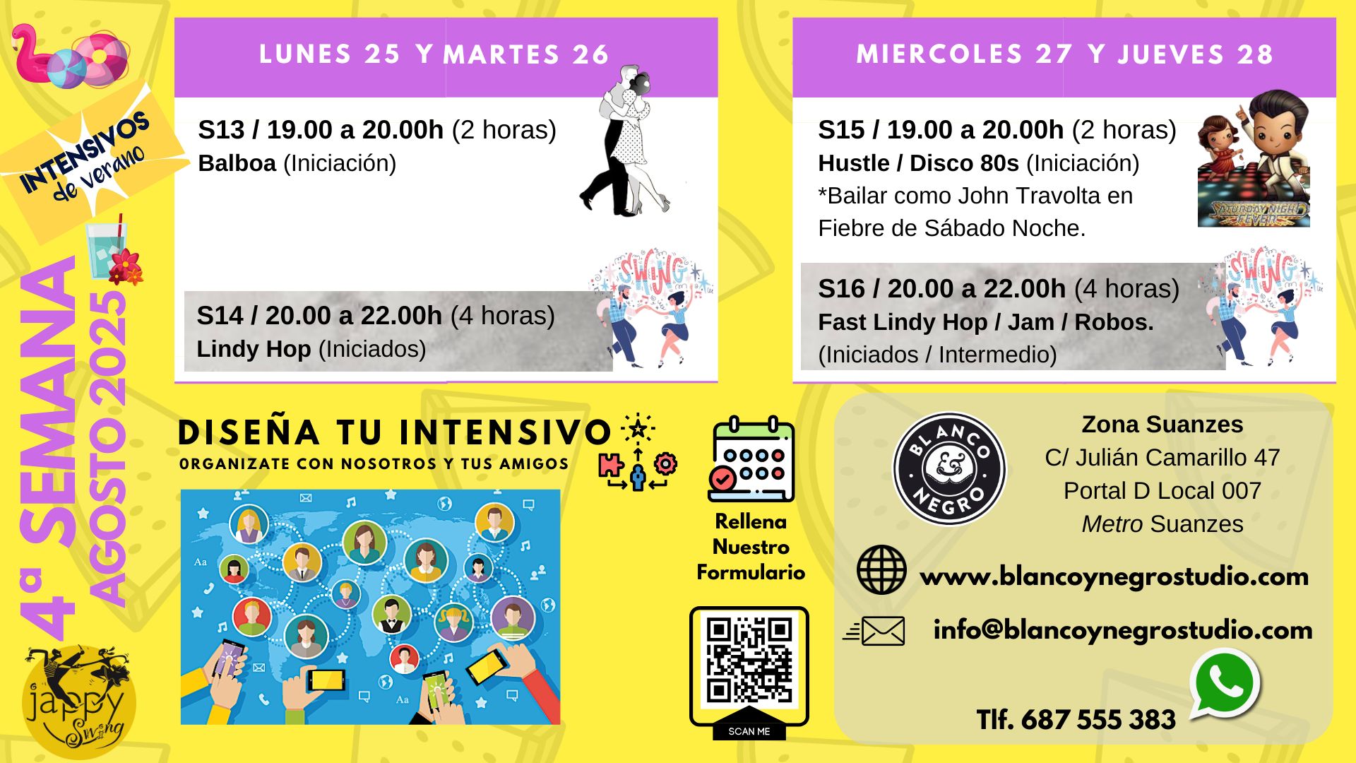 Semana 4 de AGOSTO. Intensivos de Verano. VeraSwing 2025. En Blanco y Negro Studio.