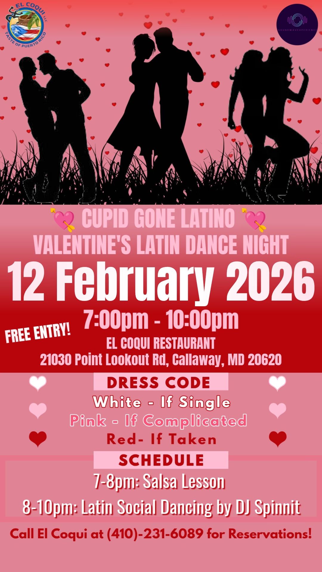 Cupid Gone Latino: Valentine's Latin Dance Night at El Coqui