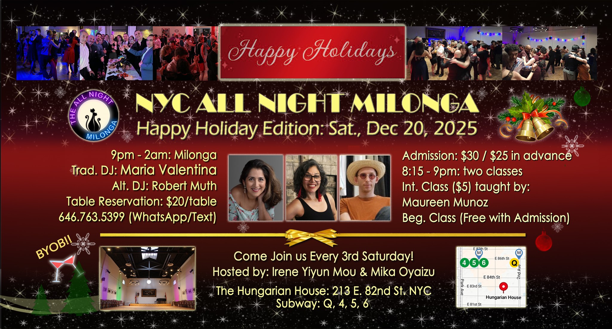 Dec 20 All Night Milonga @ Hungarian House - Happy Holiday Edition!!