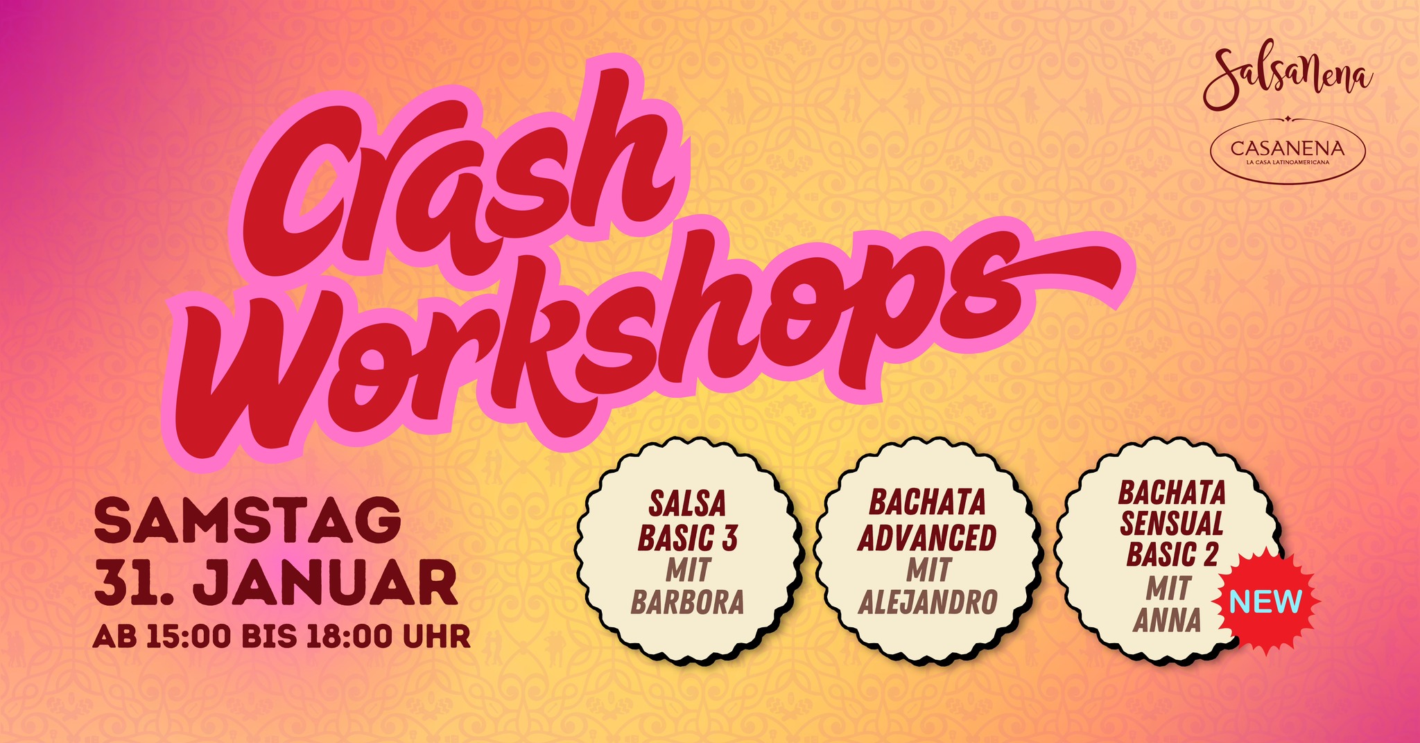 SAMSTAG CRASH WOKSHOPS💃🥳😎