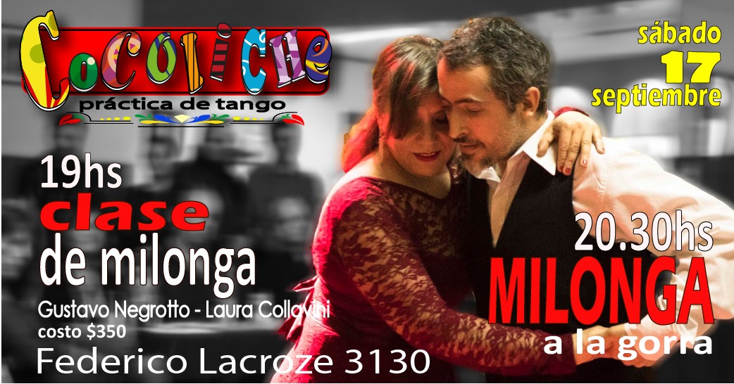 COCOLICHE Clase de milonga y práctica de tango