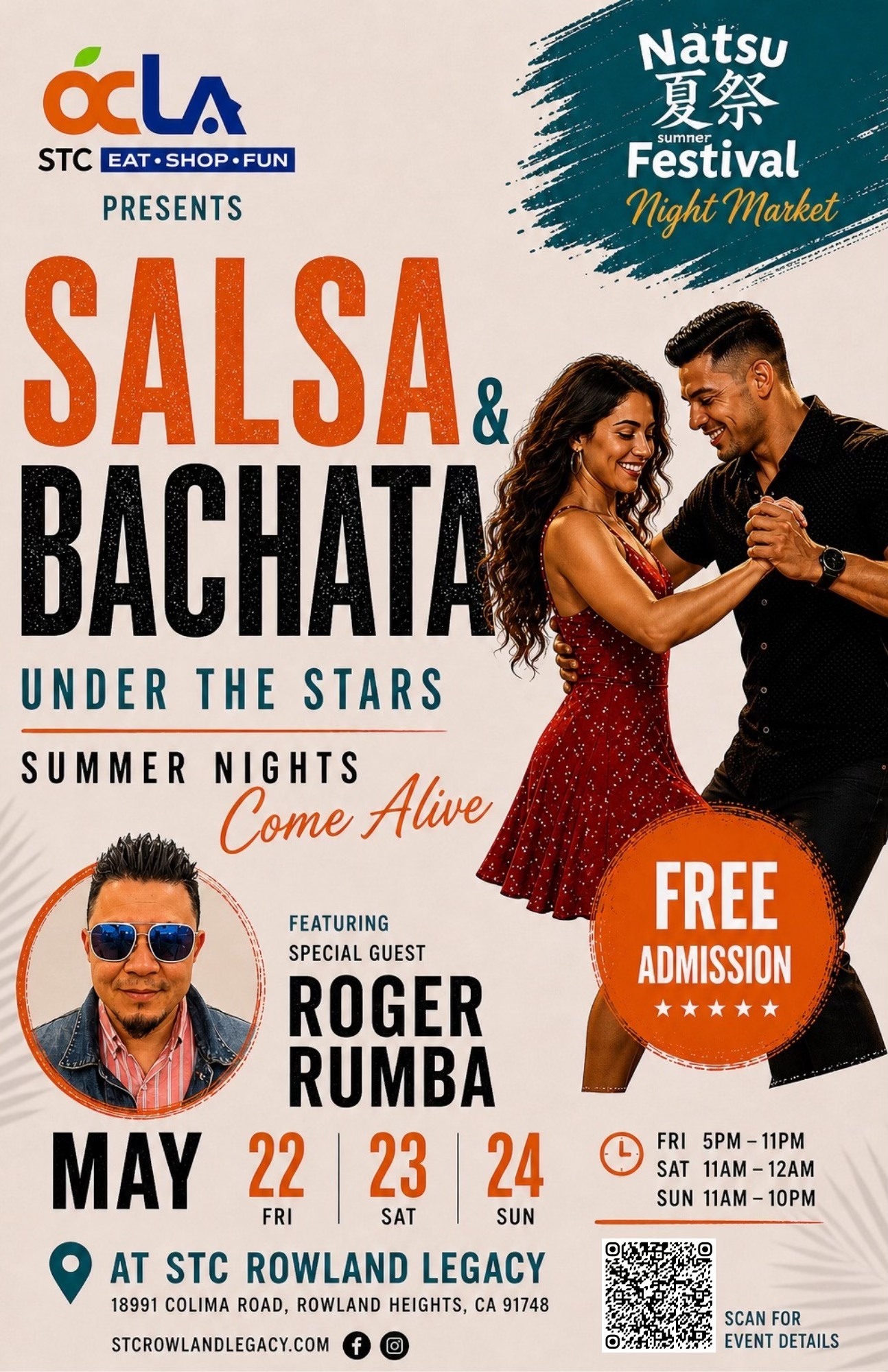 Salsa & Bachata Under The Stars • Summer Nights at The NATSU Festival ★FREE EVENT★