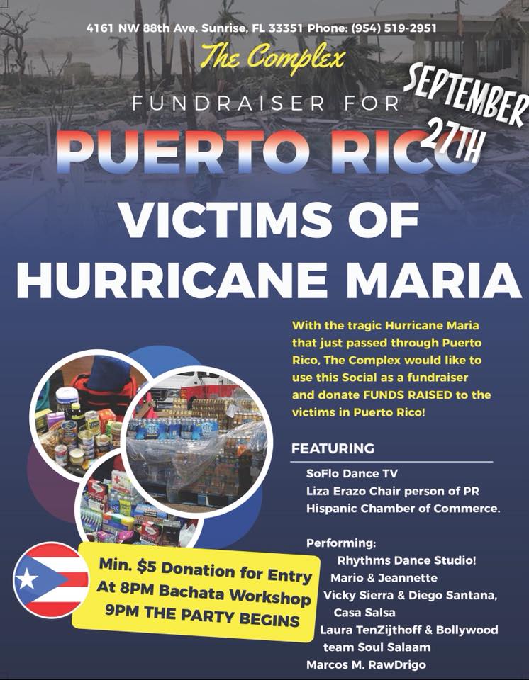 Rumbero Wednesdays - Fundraiser for Victims of Hurricane Maria in PR!
