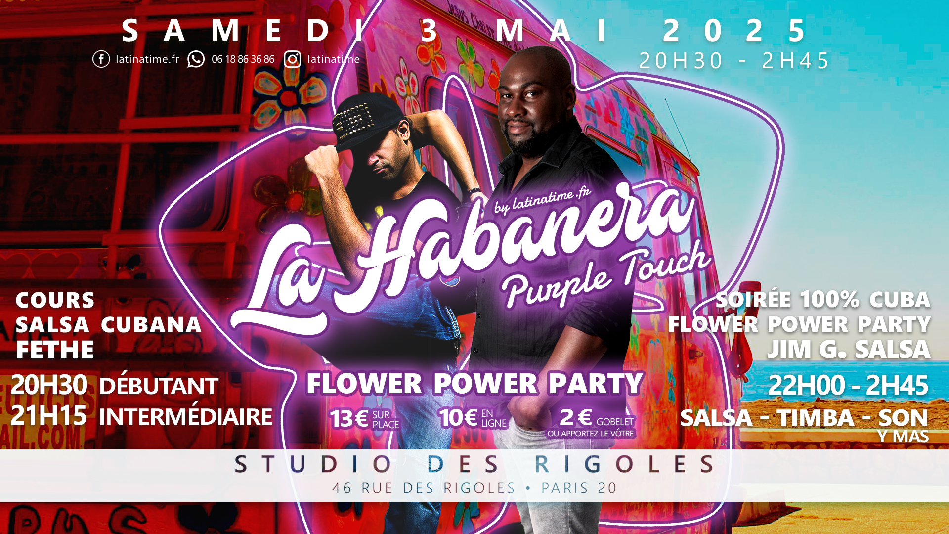 La Habanera - Flower Power Party - Purple touch - Fethe - Jim G. Salsa - 3 mai 2025