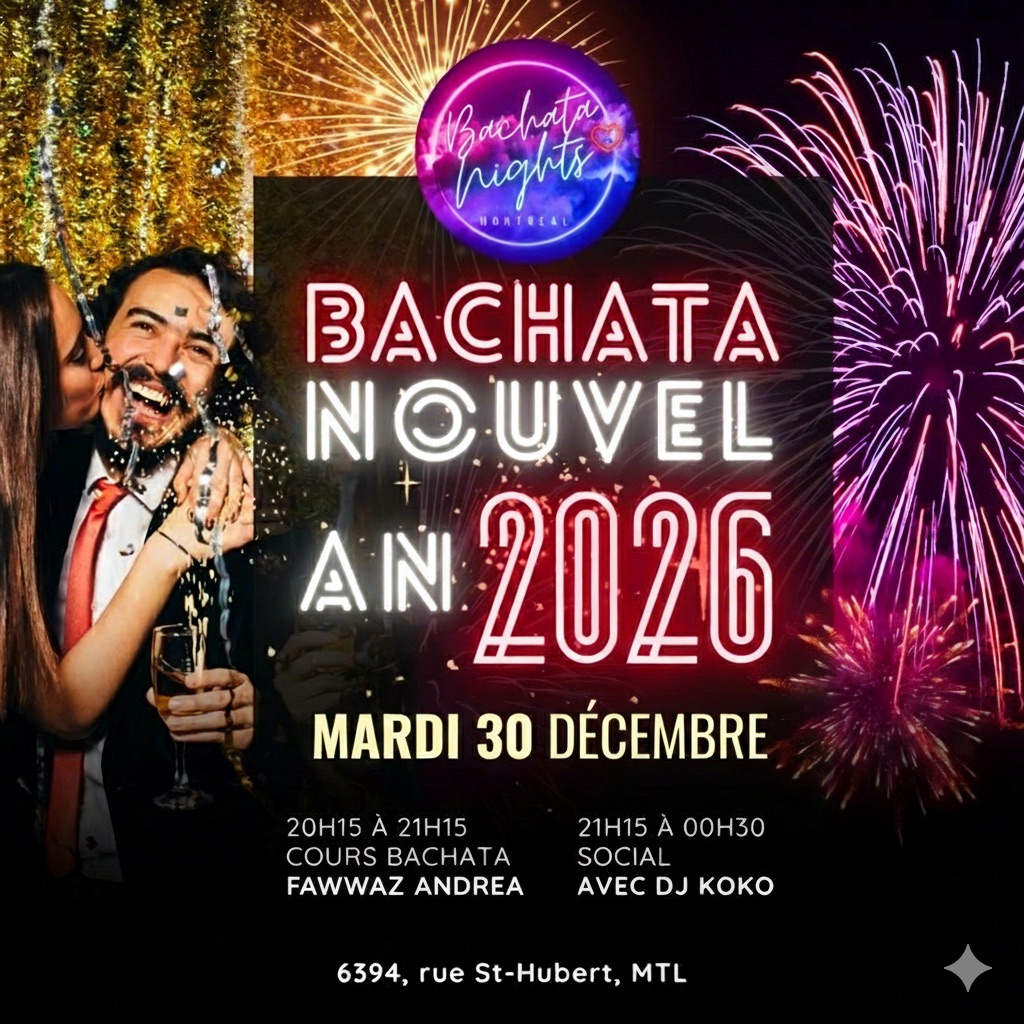 Bachata social mardi 30 décembre🥂🍾🥳