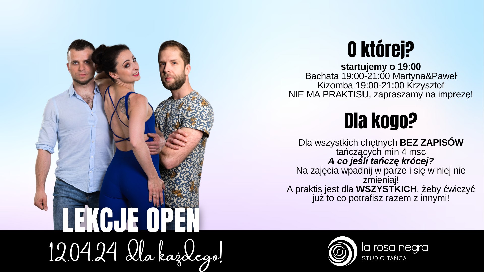 Lekcje open BACHATA i KIZOMBA w La Rosa Negra❤️